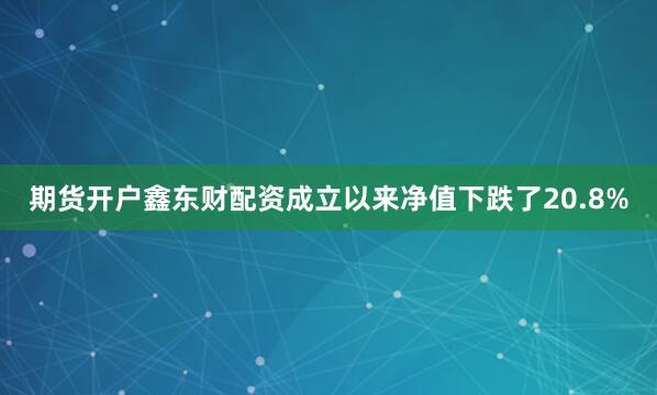 期货开户鑫东财配资成立以来净值下跌了20.8%